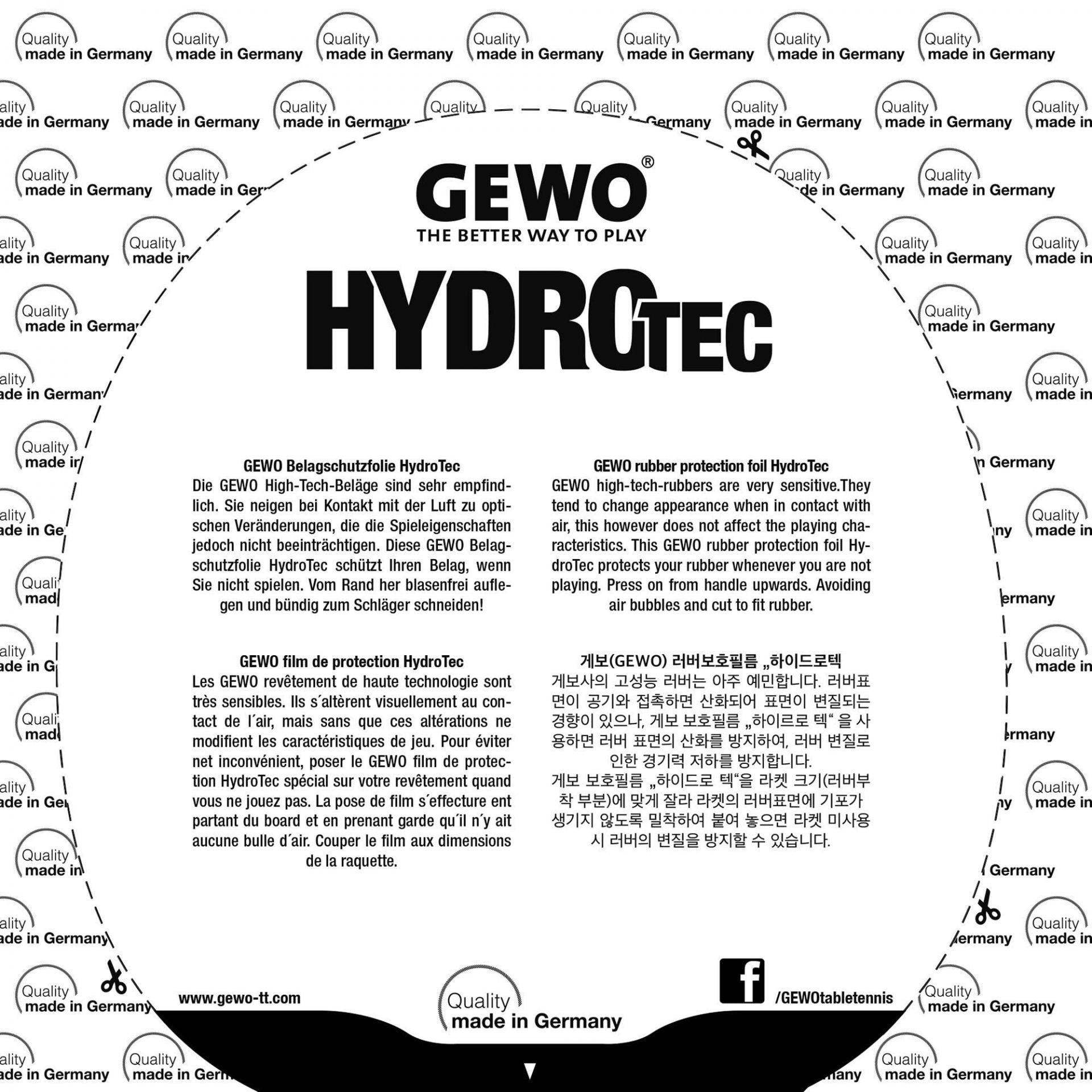 Gewo ハイドロテック テンサー プロテクションフィルム