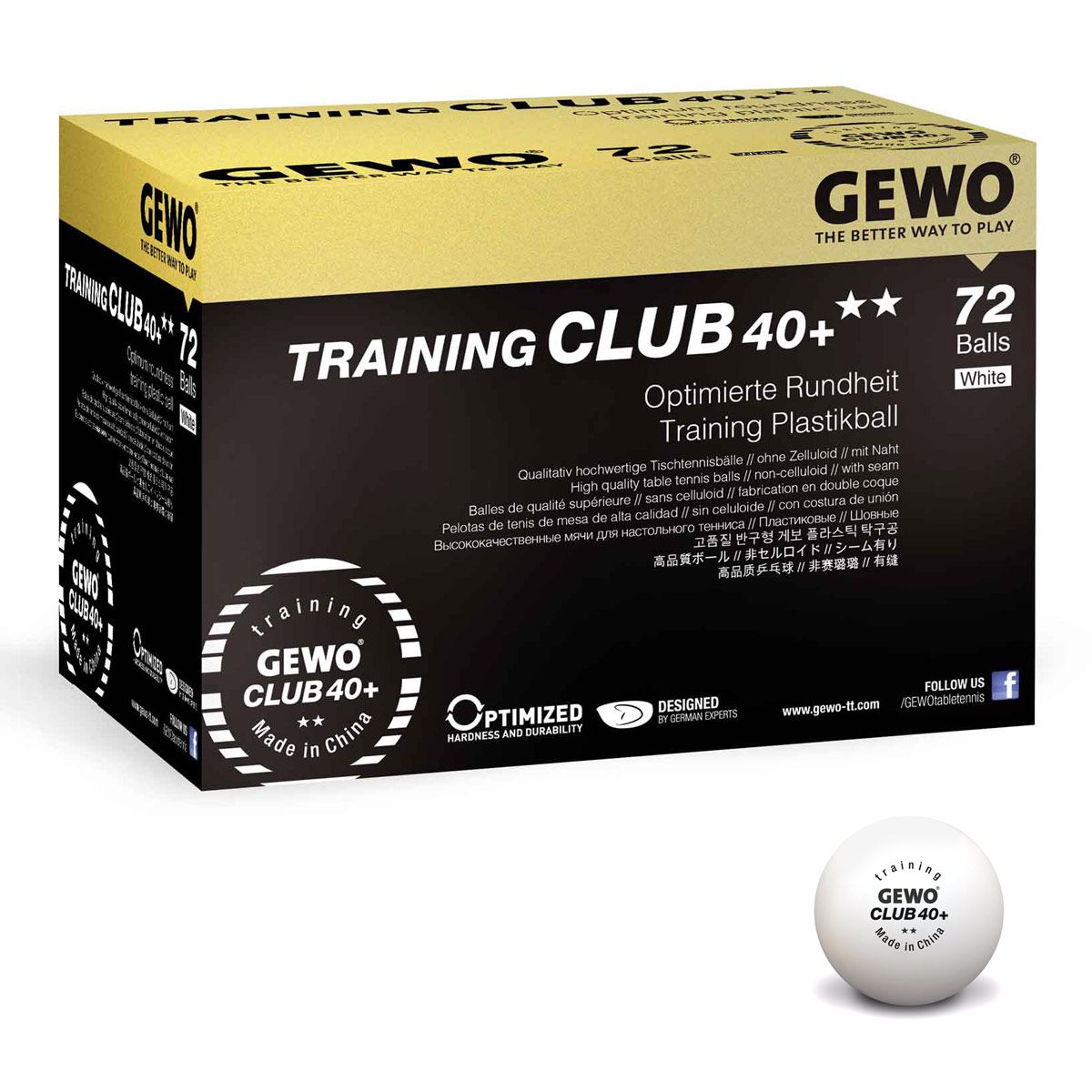 Gewo トレーニングクラブ用ボール 40+** 4箱72個入り オレンジ