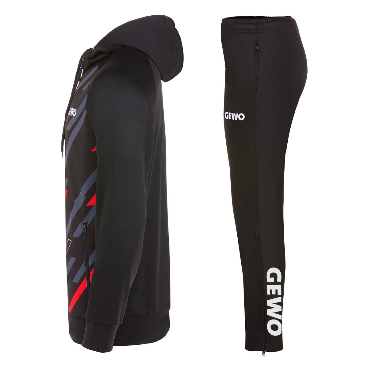 Gewo トラックスーツ ポンツァ I ブラック/レッド
