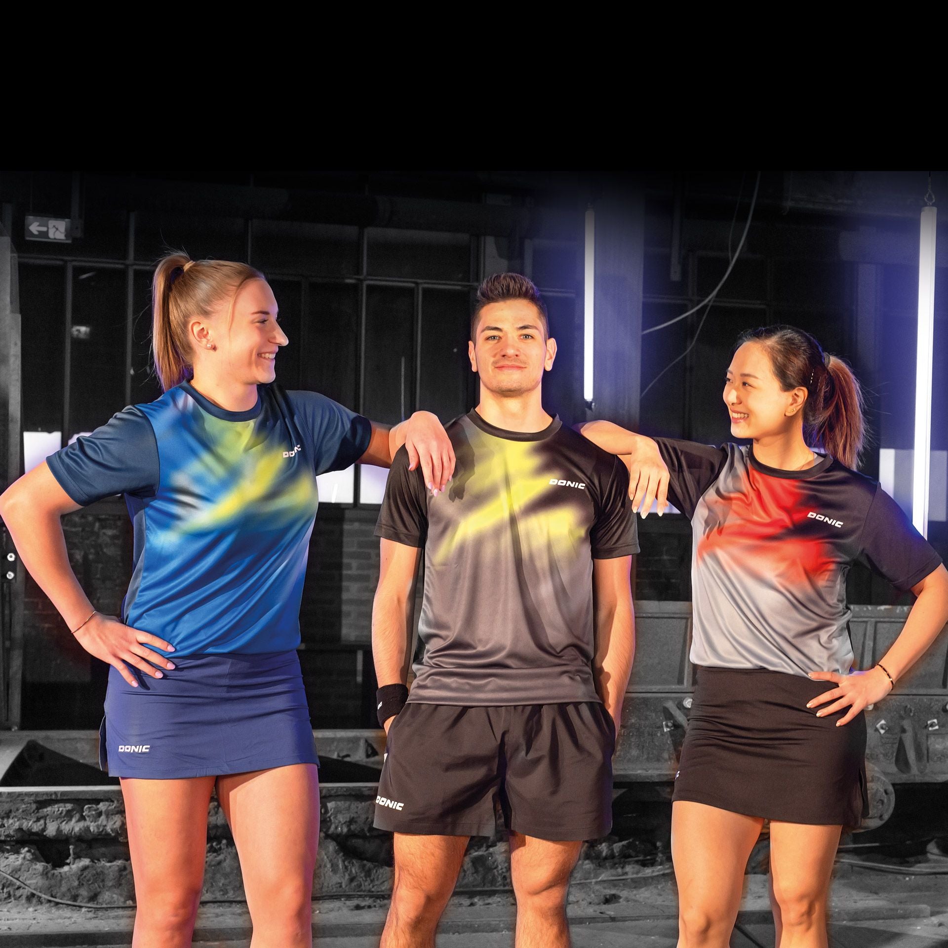 Donic Tシャツ フューリアス ジュニア ブラック／グレー／レッド